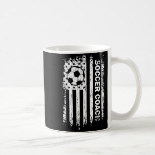 Vintage American Flag Soccer Coach Football Fans T Coffee Mug