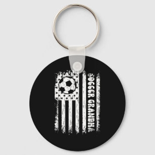 Vintage American Flag Soccer Grandma Football Fans Key Ring
