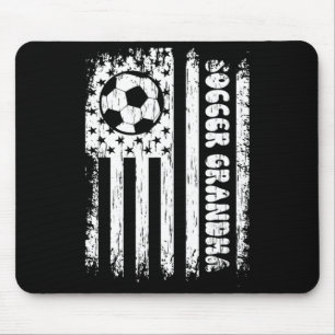 Vintage American Flag Soccer Grandma Football Fans Mouse Pad