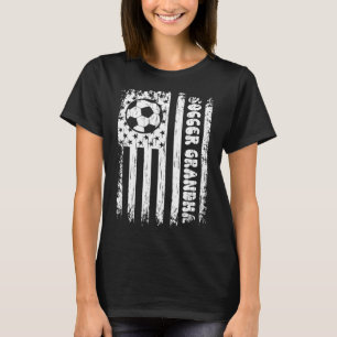 Vintage American Flag Soccer Grandma Football Fans T-Shirt
