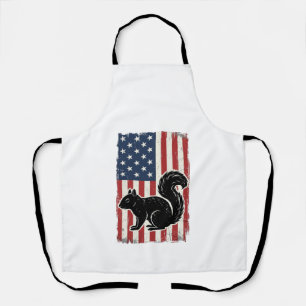 Vintage American Flag Squirrel Patriotic Shirt Des Apron