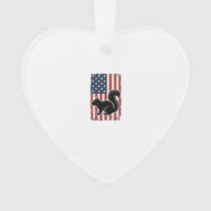 Vintage American Flag Squirrel Patriotic Shirt Des Ornament