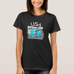 Vintage American Flag Tee For Usa Break Dance At T