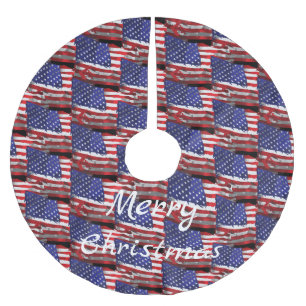 Vintage American Flag Thunder_Cove Brushed Polyester Tree Skirt