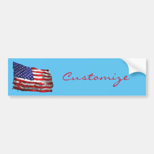 Vintage American Flag Thunder_Cove Bumper Sticker