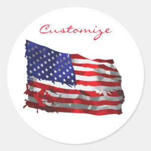 Vintage American Flag Thunder_Cove Classic Round Sticker