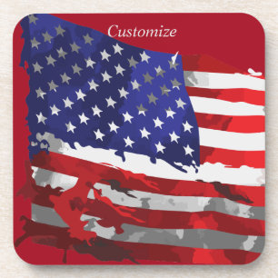 Vintage American Flag Thunder_Cove Coaster