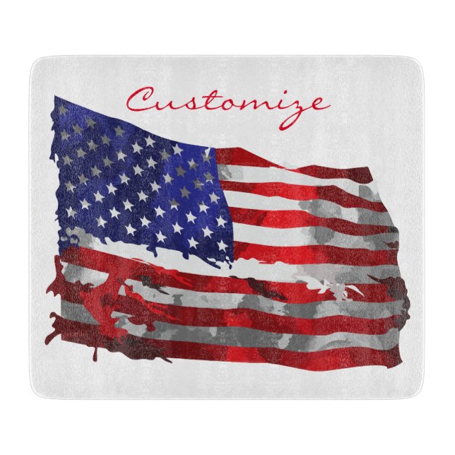 Vintage American Flag Thunder_Cove Cutting Board (Front)