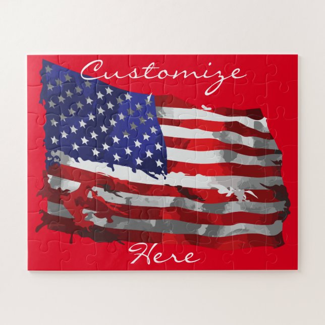 Vintage American Flag Thunder_Cove Jigsaw Puzzle (Horizontal)