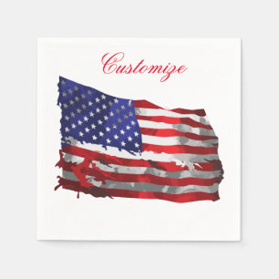 Vintage American Flag Thunder_Cove Napkin