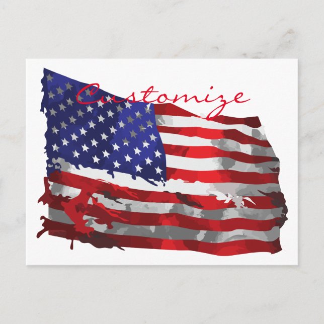 Vintage American Flag Thunder_Cove Postcard (Front)