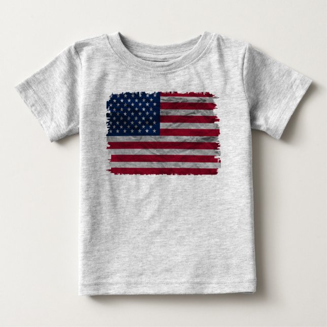 Vintage American Flag Toddler Jersey T-Shirt (Front)