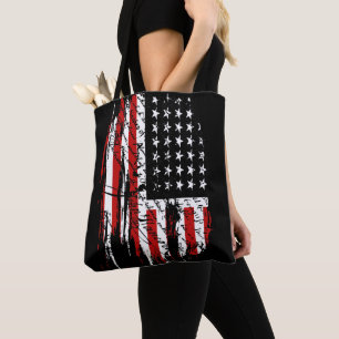 Vintage American Flag Tote Bag
