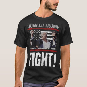 Vintage American Flag Trump 2024 Fight Fight Fight T-Shirt