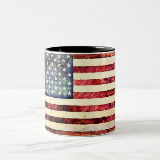 Vintage American Flag Two-Tone Coffee Mug