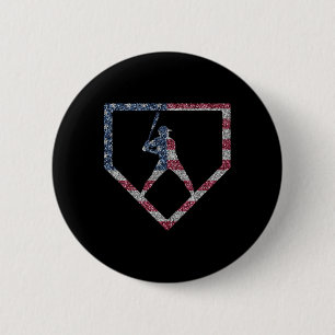 Vintage American Flag Us Baseball Drip Boys 6 Cm Round Badge