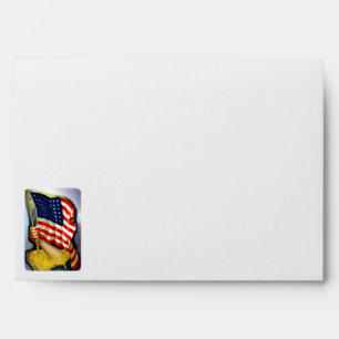 Vintage American Flag USA, 4th of July Envelope