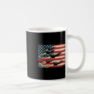 Vintage American Flag Usa Fighter Jets 4th Of July Coffee Mug