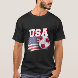 Vintage American Flag Usa Soccer Ball Football T S T-Shirt