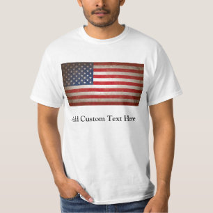 Vintage American Flag w/Custom Text T-Shirt