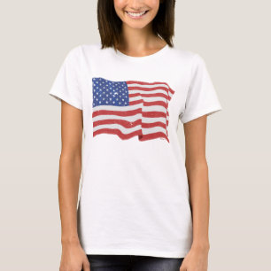 Vintage American Flag W T-Shirt