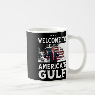 Vintage American Flag Welcome To America's Gulf Coffee Mug