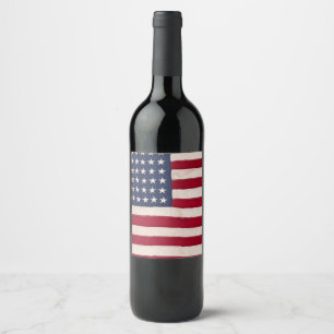 Vintage American Flag Wine Label