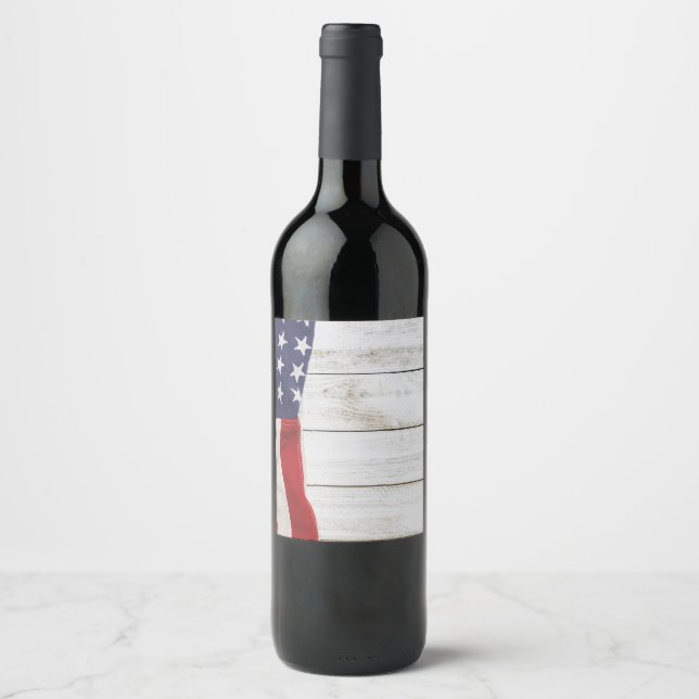 Vintage American Flag Wine Label (Front)