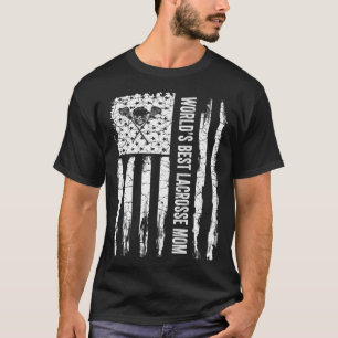 Vintage American Flag World's Best Lacrosse Mum Si T-Shirt
