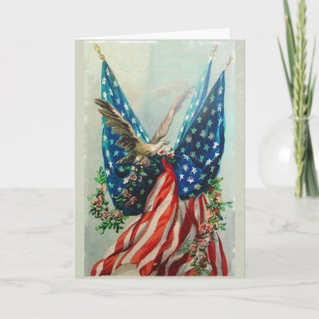 Vintage American Flags Card (Front)