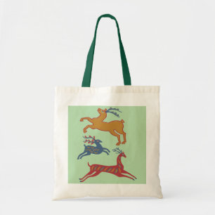 Vintage American Folk Art Deer Custom Colour Tote Bag