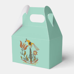 Vintage American Folk Art Tulip Bird Custom Colour Favour Box