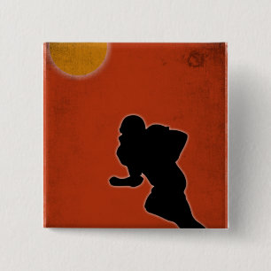 Vintage American Football Player Gift For Football 15 Cm Square Badge