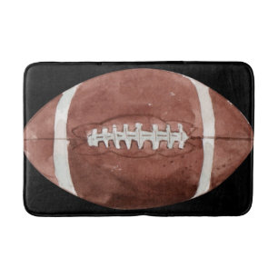 Vintage American Football Watercolor Art Bath Mat