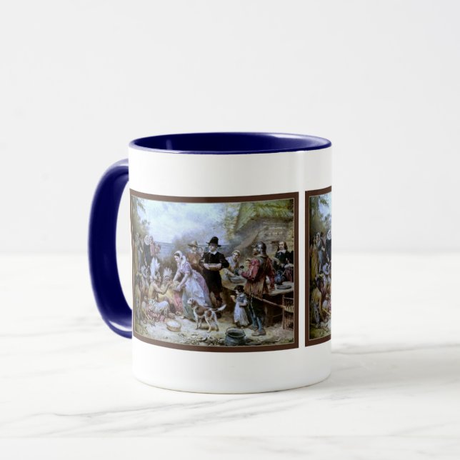 Vintage American Happy Thanksgiving Mug (Front Left)