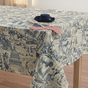 Vintage American History Collage USA 250 ID1308 Tablecloth