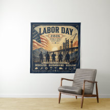 Vintage American Labour Day Worker Tribute Art