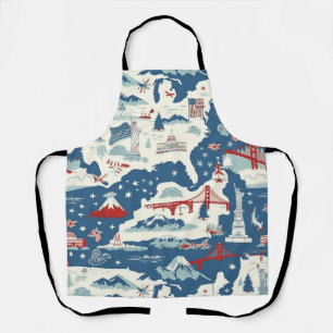 Vintage American Landmark Pattern (2) Apron