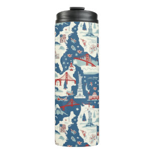 Vintage American Landmark Pattern (2) Thermal Tumbler