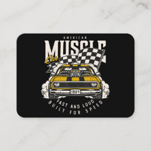 Vintage American Muscle Car Racing Flag Business Card