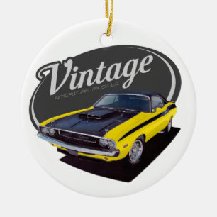 Vintage American Muscle Challenger Ceramic Ornament