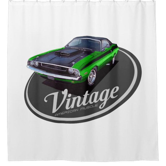 Vintage American Muscle Challenger Shower Curtain (Front)