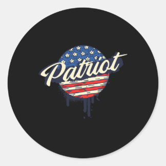 Vintage American Patriot Flag Retro Stars And Stri Classic Round Sticker