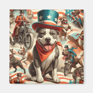 Vintage American Pit Bull Terrier Art Magnet