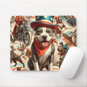 Vintage American Pit Bull Terrier Art Mouse Pad