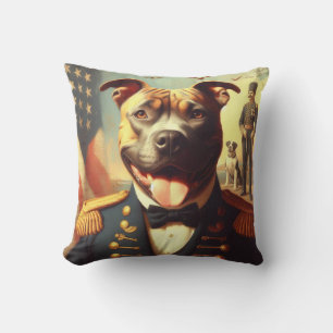 Vintage American Pit Bull Terrier Painting Cushion