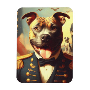 Vintage American Pit Bull Terrier Painting Magnet