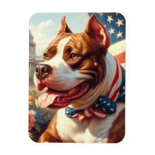 Vintage American Pit Bull Terrier Painting Magnet