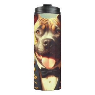 Vintage American Pit Bull Terrier Painting Thermal Tumbler