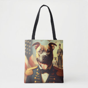 Vintage American Pit Bull Terrier Painting Tote Bag